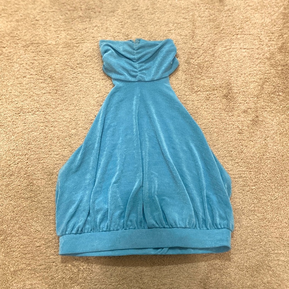 Open back halter blouse
